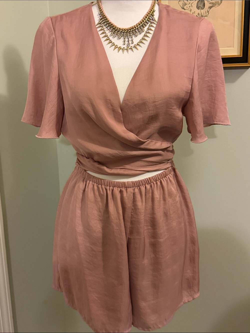 Show Me Your Mumu Dusty Rose Wrap Romper